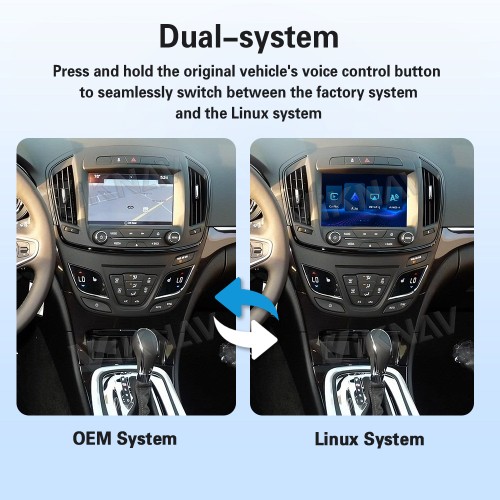 Viknav Linux System Wireless CarPlay Android Auto Decoder Box for Buick Regal 2014 2015 Upgrade Interface Retain OEM Screen Airplay Mirroring Box