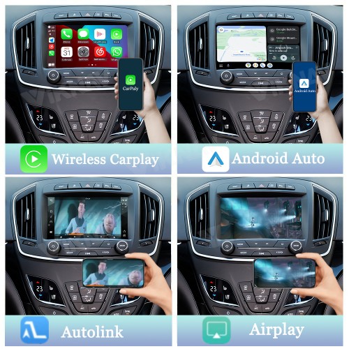 Viknav Linux System Wireless CarPlay Android Auto Decoder Box for Buick Regal 2014 2015 Upgrade Interface Retain OEM Screen Airplay Mirroring Box