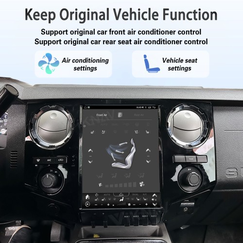 VIKNAV 12.1 Inch Android Car Radio For Ford F250 F350 F450 F650 2013-2016 Multimedia Player Carplay Screen GPS Navigation Car Stereo Head Unit Black