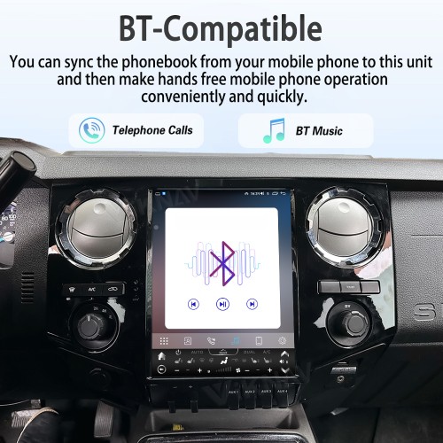 VIKNAV 12.1 Inch Android Car Radio For Ford F250 F350 F450 F650 2013-2016 Multimedia Player Carplay Screen GPS Navigation Car Stereo Head Unit Black