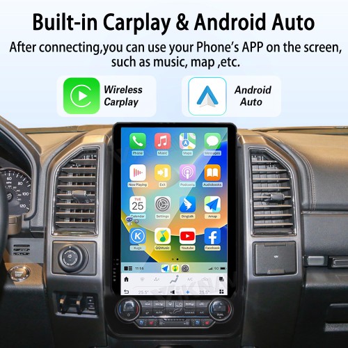 VIKNAV 14.4 inch Android Radio For Ford Expedition 2018 2019 2020 2021 2022 Car Radio Wireless Carplay Android Auto Stereo GPS Navigation Multimedia Player