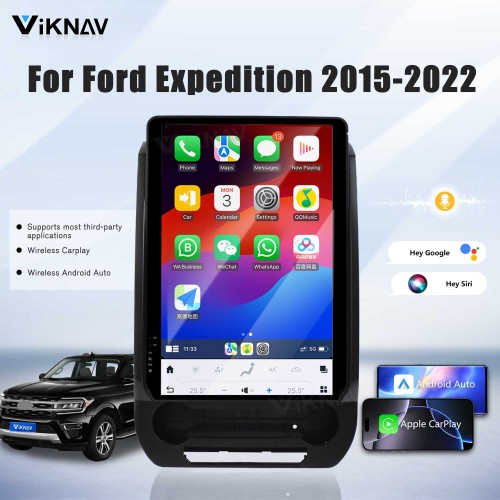 VIKNAV 14.4 inch Android Radio For Ford Expedition 2018 2019 2020 2021 2022 Car Radio Wireless Carplay Android Auto Stereo GPS Navigation Multimedia Player