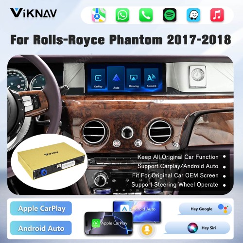 Viknav Linux System Wireless Carplay Android Auto Decorder Box For Rolls-Royce Phantom 2017-2018 GPS Navigatipn Original Car Radio Screen
