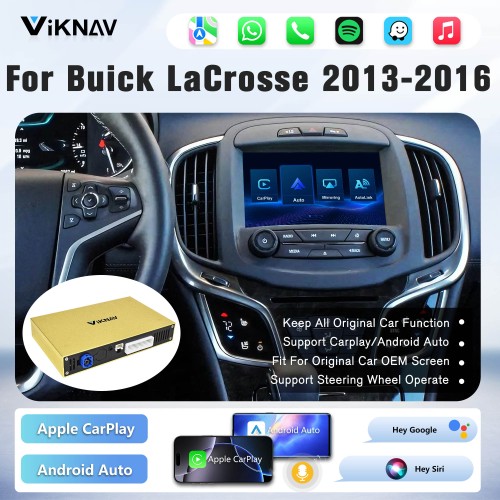 Viknav Linux System Wireless CarPlay Android Auto Decoder Box for Buick LaCrosse 2013-2016 Upgrade Interface Autolink Mirroring Box