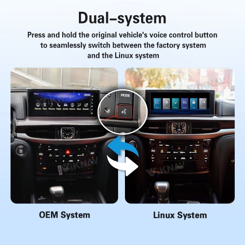 Viknav Linux Interface Box for Lexus LX570 2009 -2021 Wireless CarPlay Decoder Android Auto GPS Navigation  Original Car Radio Screen