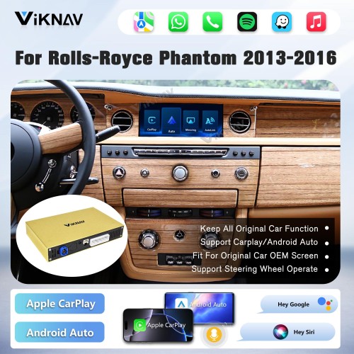 Viknav Linux System Wireless Carplay Android Auto Decorder Box For Rolls-Royce Phantom 2013-2016 GPS Navigatipn Original Car Radio Screen
