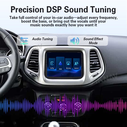 Viknav Linux System Decoder Box for Jeep Compass Wireless CarPlay Android Auto Upgrade Interface Retain OEM CUE Screen & Functions