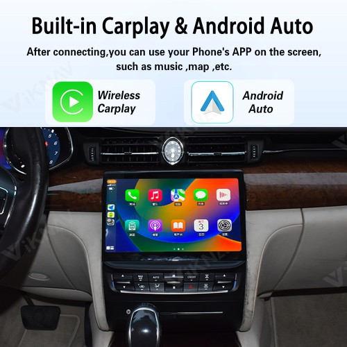 10.4 Inch Touch Screen Android System Car Radio For Maserati Quattroporte 2013-2017 Wireless Apple Carplay Multimedia Player GPS Navigation Head Unit(128GB)