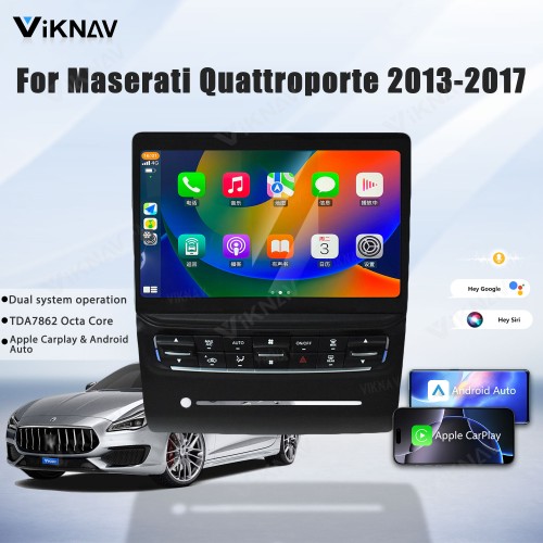 10.4 Inch Touch Screen Android System Car Radio For Maserati Quattroporte 2013-2017 Wireless Apple Carplay Multimedia Player GPS Navigation Head Unit(128GB)