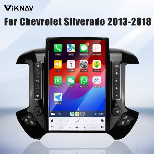 Viknav Car Radio For Chevrolet Silverado / GMC SIERRA 2013-2018 HD Touch Screen Android Head Unit Wirless Carplay GPS Navigation Player Autoradio (black 128GB)
