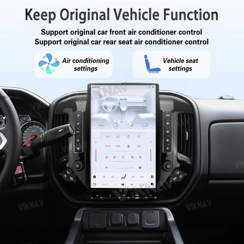 Viknav Car Radio For Chevrolet Silverado / GMC SIERRA 2013-2018 HD Touch Screen Android Head Unit Wirless Carplay GPS Navigation Player Autoradio (black 128GB)