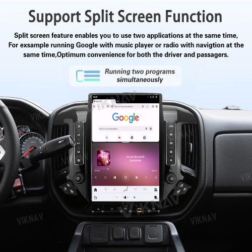 Viknav Car Radio For Chevrolet Silverado / GMC SIERRA 2013-2018 HD Touch Screen Android Head Unit Wirless Carplay GPS Navigation Player Autoradio (black 128GB)