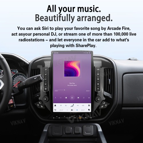 Viknav Car Radio For Chevrolet Silverado / GMC SIERRA 2013-2018 HD Touch Screen Android Head Unit Wirless Carplay GPS Navigation Player Autoradio (black 128GB)