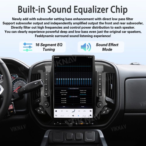 Viknav Car Radio For Chevrolet Silverado / GMC SIERRA 2013-2018 HD Touch Screen Android Head Unit Wirless Carplay GPS Navigation Player Autoradio (black 128GB)