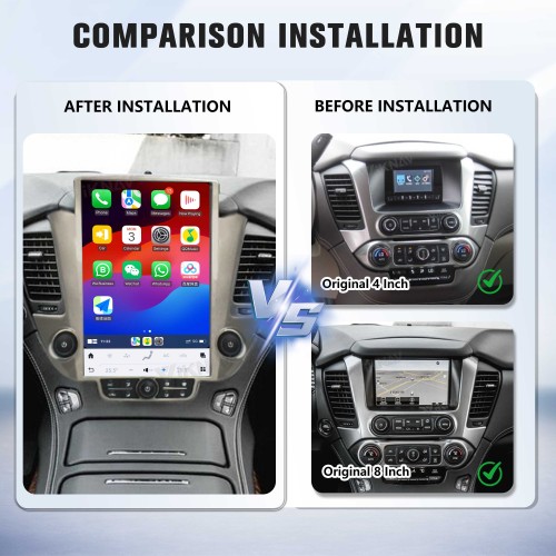 Viknav 14.4 inch Large Screen Car Radio For Chevrolet Tahoe Suburban GMC Yukon 2014-2020 Andriod Auto Radio Multimedia Player Wireless Carplay GPS Navigation Head Unit (128GB )