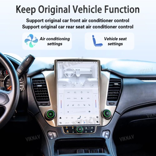 Viknav 14.4 inch Large Screen Car Radio For Chevrolet Tahoe Suburban GMC Yukon 2014-2020 Andriod Auto Radio Multimedia Player Wireless Carplay GPS Navigation Head Unit (128GB )