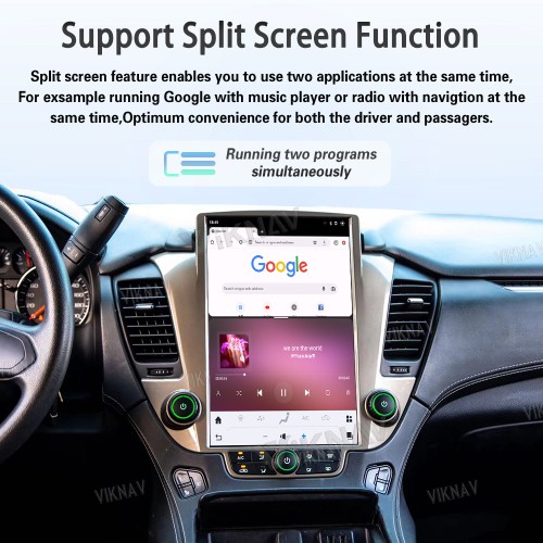 Viknav 14.4 inch Large Screen Car Radio For Chevrolet Tahoe Suburban GMC Yukon 2014-2020 Andriod Auto Radio Multimedia Player Wireless Carplay GPS Navigation Head Unit (128GB )