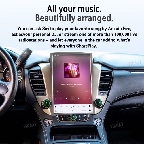 Viknav 14.4 inch Large Screen Car Radio For Chevrolet Tahoe Suburban GMC Yukon 2014-2020 Andriod Auto Radio Multimedia Player Wireless Carplay GPS Navigation Head Unit (128GB )