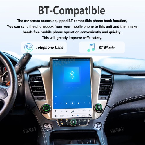 Viknav 14.4 inch Large Screen Car Radio For Chevrolet Tahoe Suburban GMC Yukon 2014-2020 Andriod Auto Radio Multimedia Player Wireless Carplay GPS Navigation Head Unit (128GB )