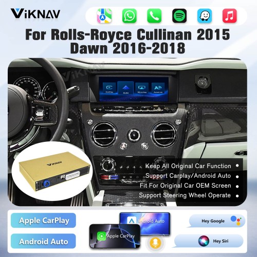 Viknav Linux System Wireless Carplay Android Auto Decorder Box For Rolls-Royce Cullinan 2015 Dawn 2016-2018 GPS Navigatipn Original Car Radio Screen