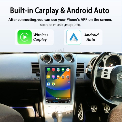 VIKNAV 12.1 ” Car Radio For Nissan 350Z 2002-2007 LHD Touch Screen Audio Stereo Radio (right)