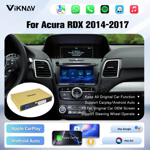 Viknav Linux System Wireless Carplay Android Auto Decorder Box For Acura RDX 2014-2017 GPS Navigatipn Original Car Radio Screen