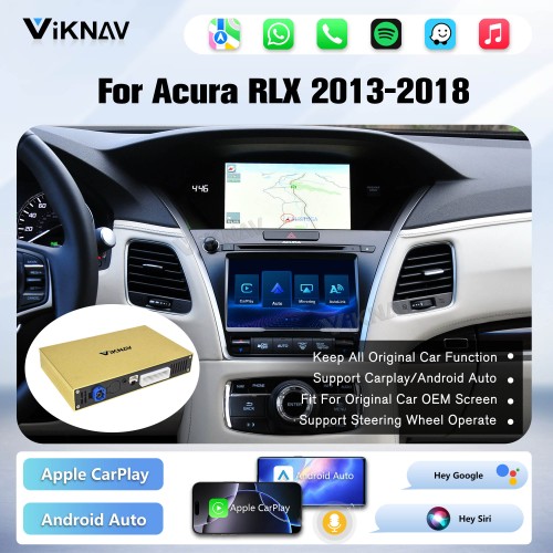 Viknav Linux System Wireless Carplay Android Auto Decorder Box For Acura RLX 2013-2018 GPS Navigatipn Original Car Radio Screen