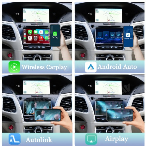 Viknav Linux System Wireless Carplay Android Auto Decorder Box For Acura RLX 2013-2018 GPS Navigatipn Original Car Radio Screen
