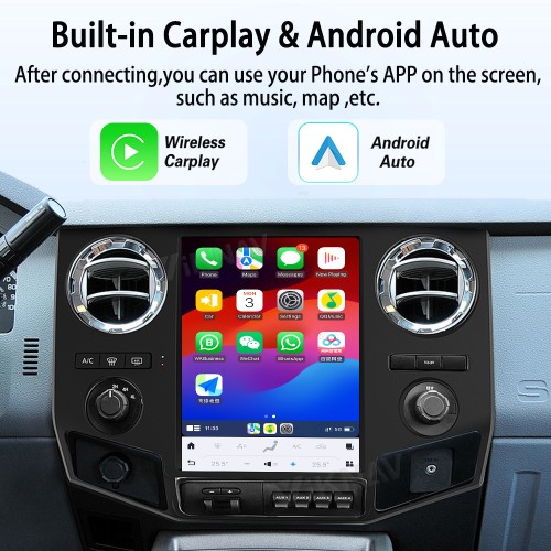 ViKNAV 12.1 Inch Android Car Radio For Ford F250 F350 F450 F650 2009-2014 Multimedia Player Carplay Screen GPS Navigation Car Stereo Head Unit