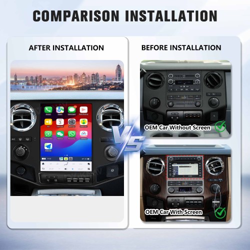 ViKNAV 12.1 Inch Android Car Radio For Ford F250 F350 F450 F650 2009-2014 Multimedia Player Carplay Screen GPS Navigation Car Stereo Head Unit