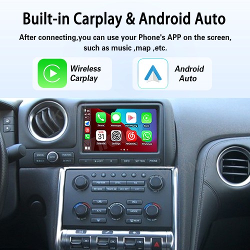 Viknav Linux System Decoder Box for Nissan GTR Wireless CarPlay Android Auto Upgrade Interface Retain OEM CUE Screen & Functions