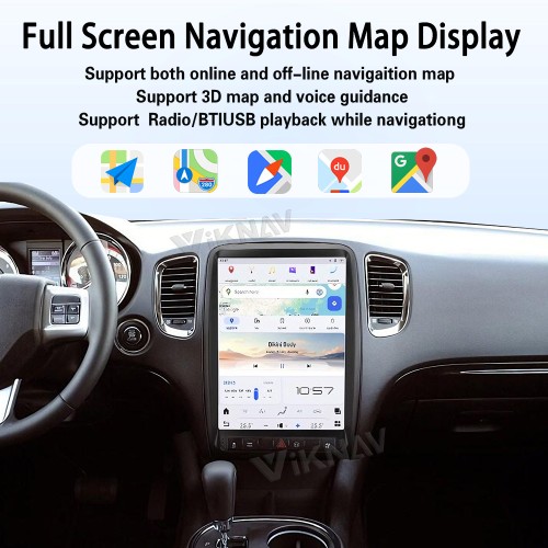 Viknav 13.8 Inch Android Car Radio For Dodge Durango 2011 2012 2013  Android Auto Wirless Carplay GPS Navigation Multimedia Player Autoradio Head Unit  (black 128GB)