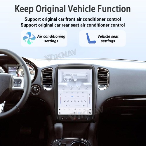 Viknav 13.8 Inch Android Car Radio For Dodge Durango 2011 2012 2013  Android Auto Wirless Carplay GPS Navigation Multimedia Player Autoradio Head Unit  (black 128GB)