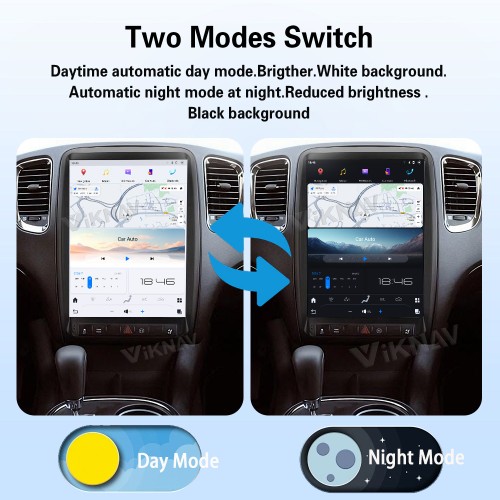 Viknav 13.8 Inch Android Car Radio For Dodge Durango 2011 2012 2013  Android Auto Wirless Carplay GPS Navigation Multimedia Player Autoradio Head Unit  (black 128GB)