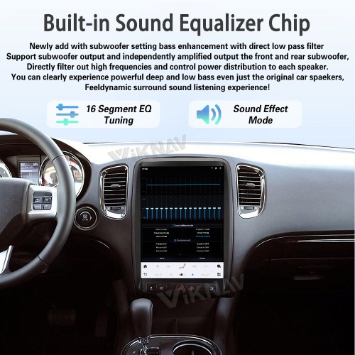 Viknav 13.8 Inch Android Car Radio For Dodge Durango 2011 2012 2013  Android Auto Wirless Carplay GPS Navigation Multimedia Player Autoradio Head Unit  (black 128GB)