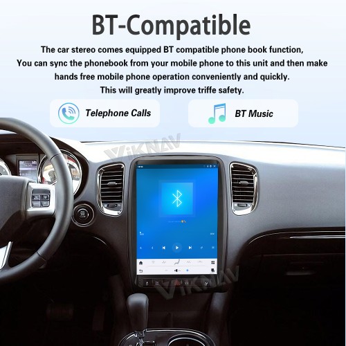 Viknav 13.8 Inch Android Car Radio For Dodge Durango 2011 2012 2013  Android Auto Wirless Carplay GPS Navigation Multimedia Player Autoradio Head Unit  (black 128GB)