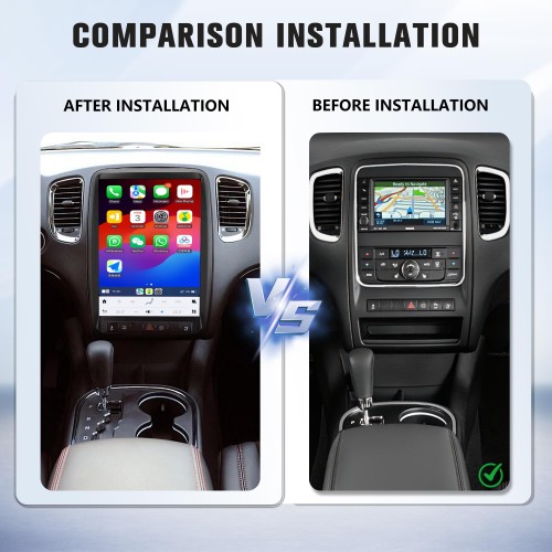 Viknav 13.8 Inch Android Car Radio For Dodge Durango 2011 2012 2013  Android Auto Wirless Carplay GPS Navigation Multimedia Player Autoradio Head Unit  (black 128GB)