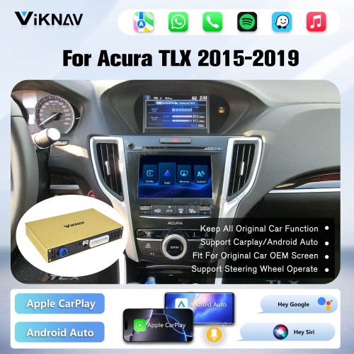 Viknav Linux System Wireless Carplay Android Auto Decorder Box For Acura TLX 2015-2019 GPS Navigatipn Original Car Radio Screen