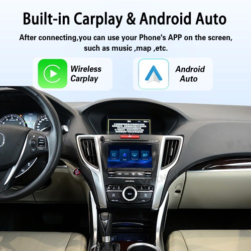 Viknav Linux System Wireless Carplay Android Auto Decorder Box For Acura TLX 2015-2019 GPS Navigatipn Original Car Radio Screen