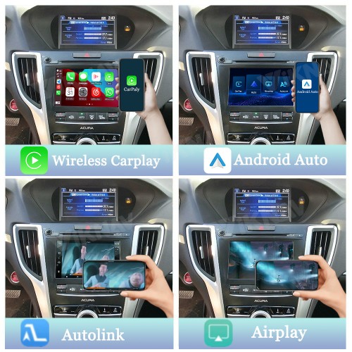 Viknav Linux System Wireless Carplay Android Auto Decorder Box For Acura TLX 2015-2019 GPS Navigatipn Original Car Radio Screen