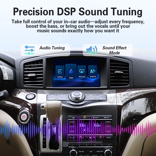 Viknav Linux System Decoder Box for Nissan Elgrand Wireless CarPlay Android Auto Upgrade Interface Retain OEM CUE Screen & Functions