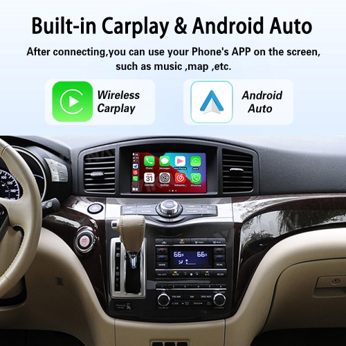 Viknav Linux System Decoder Box for Nissan Elgrand Wireless CarPlay Android Auto Upgrade Interface Retain OEM CUE Screen & Functions