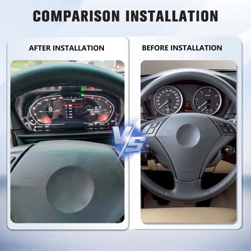 Viknav Instrument Cluster 12.3 inch For BMW 5 Series E60 E61 E63 E64 2004-2009 Linux System Vertical Screen Digital Cluster CockPit LCD Speedometer Head Unit