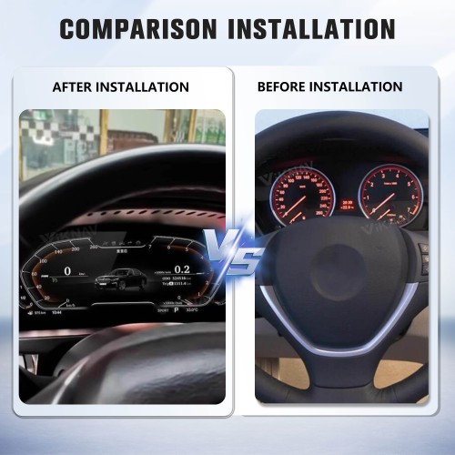 Viknav Digital Instrument Cluster 12.3 inch For BMW X5 E70 2007-2013 Linux system Vertical Screen Car Speed Meter Car Dashboard Digital Panel Head Unit