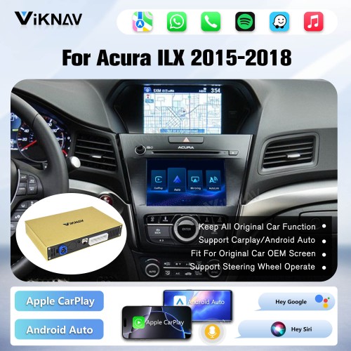 Viknav Linux System Wireless Carplay Android Auto Decorder Box For Acura ILX 2015-2018 GPS Navigatipn Original Car Radio Screen
