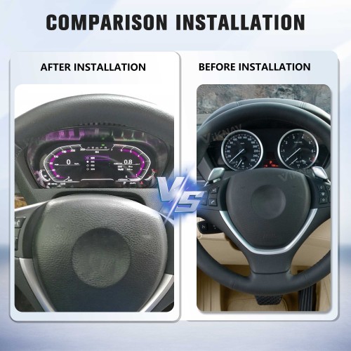 Viknav Digital Instrument Cluster 12.3 inch For BMW X6 E71 2007-2013 Linux system Vertical Screen Car Speed Meter Car Dashboard Digital Panel Head Unit