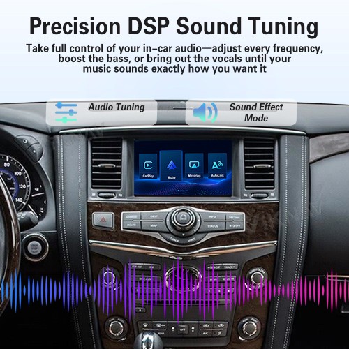 Viknav Linux System Decoder Box for Infiniti QX80 Wireless CarPlay Android Auto Upgrade Interface Retain OEM CUE Screen & Functions