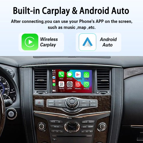 Viknav Linux System Decoder Box for Infiniti QX80 Wireless CarPlay Android Auto Upgrade Interface Retain OEM CUE Screen & Functions