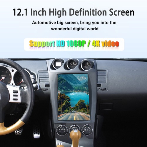 VIKNAV 12.1 ” Car Radio For Nissan 350Z 2002-2007 LHD Touch Screen Audio Stereo Radio (left)
