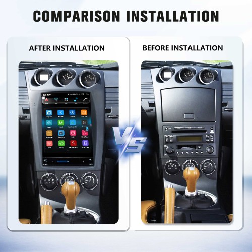 VIKNAV 12.1 ” Car Radio For Nissan 350Z 2002-2007 LHD Touch Screen Audio Stereo Radio (left)